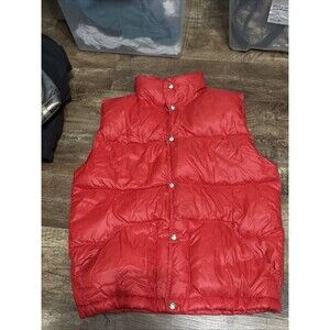 Vintage 70s The North Face Brown Label Red Snap Button Puffer Vest Size S Gorp